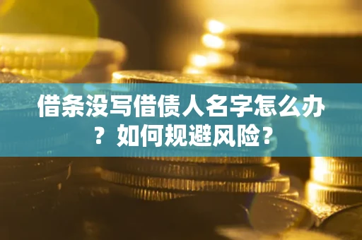 武汉借条没写借债人名字怎么办？如何规避风险？